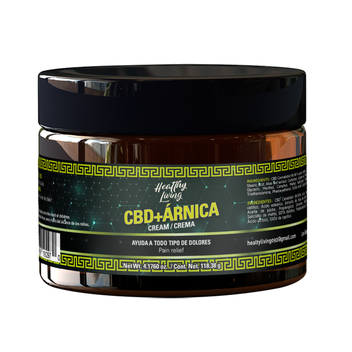 Arnica cream with CBD / Crema de Arnica con CBD 4.17 oZ