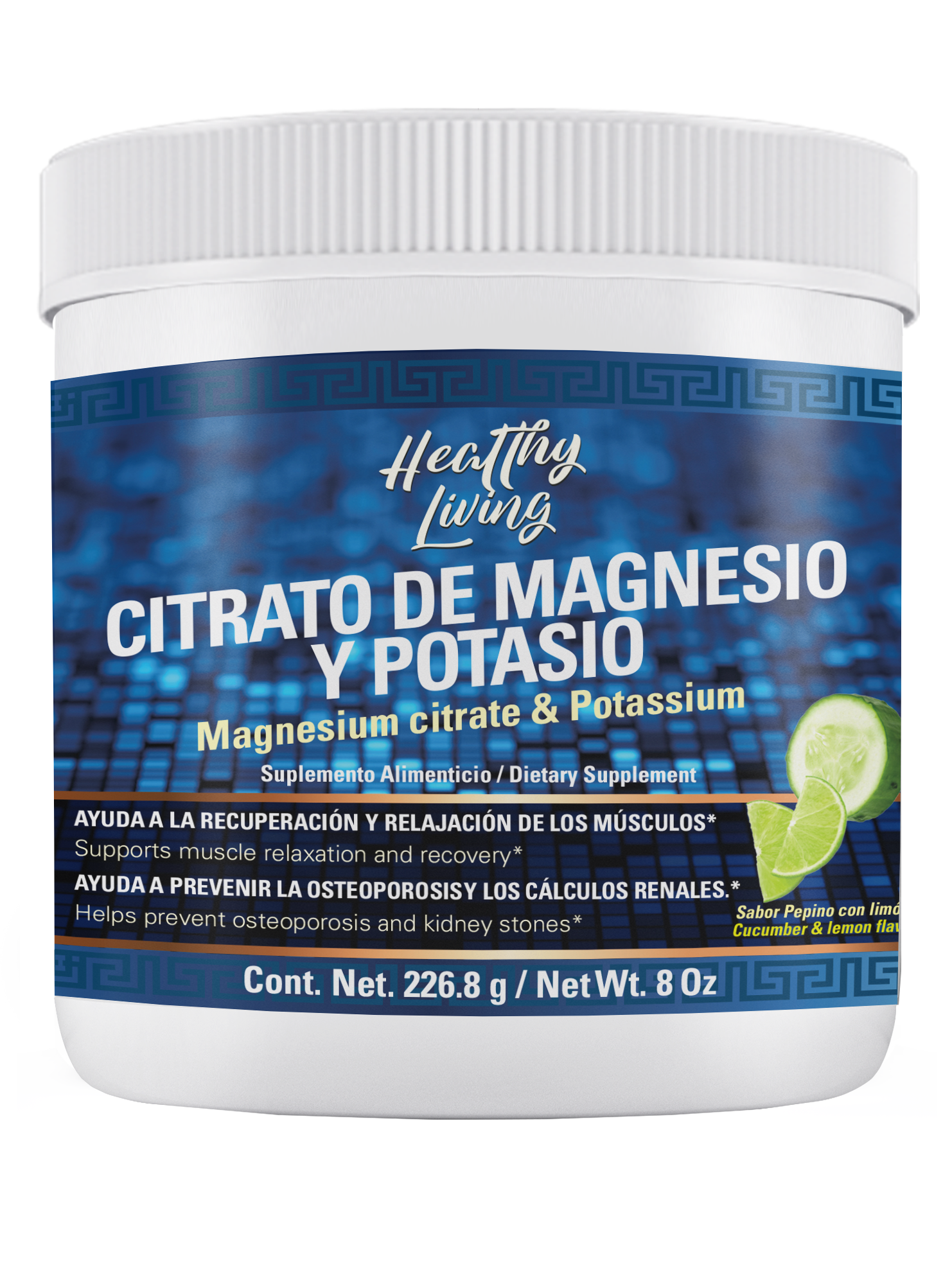 Citrato de Magnesio y Potasio en polvo / Magnesium Citrate & Potassium 16 Oz