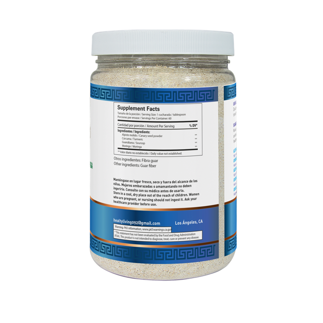 Leche Dorada Alpiste, Curcuma, Guanabana y Moringa / Canary Seed with Turmeric, Soursop, and Moringa 16 Oz