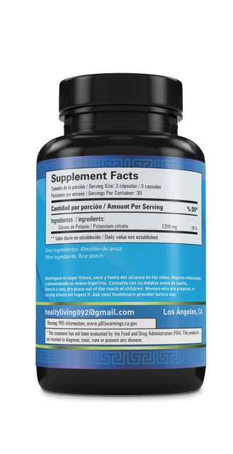 Potassium Citrate / Citrato de Potasio x90 Caps