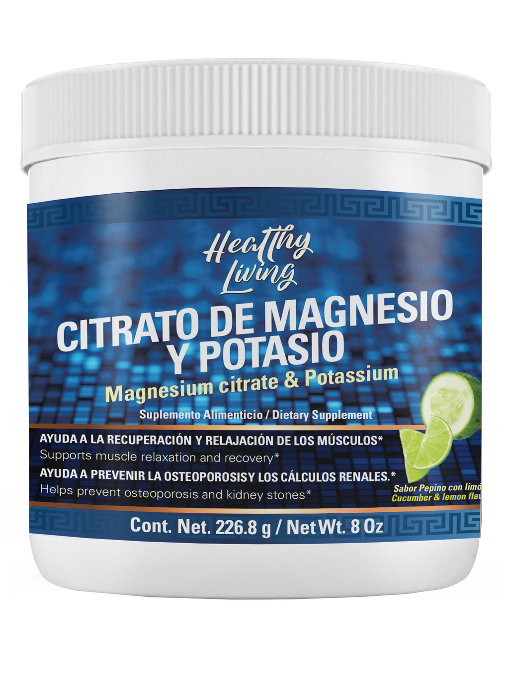 Citrato de Magnesio y Potasio en polvo / Magnesium Citrate & Potassium 16 Oz