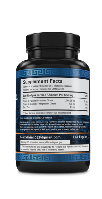 Healthy Living Magnesium Citrate, Potasium Citrate and Zinc x90 Caps