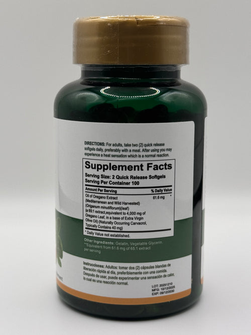 Aceite de oregano capsules/ Oregano Oil Capsules